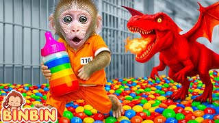 Mono BinBin Enfrenta Desafío en Prisión Dulces Arcoíris y Nada en Piscina Sandías | MONO BINBIN ESP