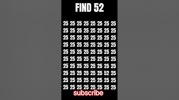 find the Number 52 in 25 #findthenumbers #quiz #mathsfacts #puzzle #challenge #subscribe #likes