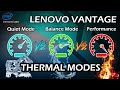 Lenovo Vantage - Thermal Modes Balance Performance and Quiet Compared Intel Tuning (XTU) test Legion