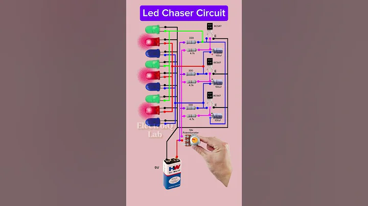 DIY LED Chaser Circuit | Simple Transistor Light Effect No ICs🔥 #shorts #tech #diyelectronics