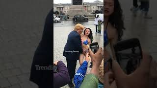 Donald Trump with a bikini Asian women