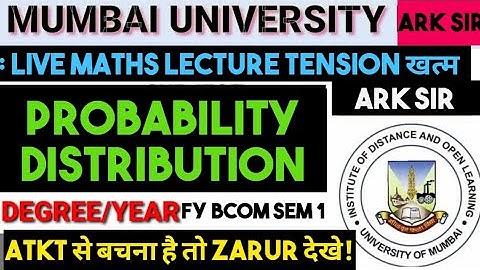 Q1 Probability statsMaths Paper Solution 2023  Mumbai University IDOL 20 marks  fy bcom  maths sem 1