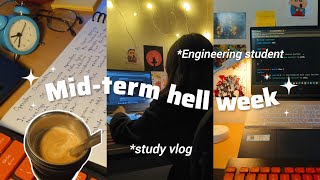 Mid Term Hell Week☁️ | 5 Exams in 3 Days + 1 Big Assignment | Study Vlog✨