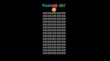 Try to find this number within 5 seconds 007 #shorts