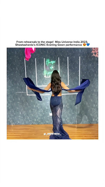 'Shweta Sharda dazzles in iconic evening gown by RGRK, captivating the Miss Universe stage 💃🏽👑'