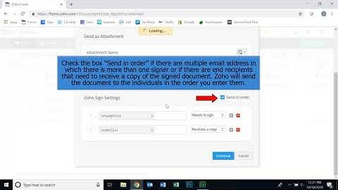 Send a form for signatures on Zoho Forms