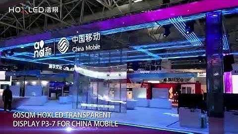 60sqm Hoxled GOB Transparent Display P3-7 for China mobile