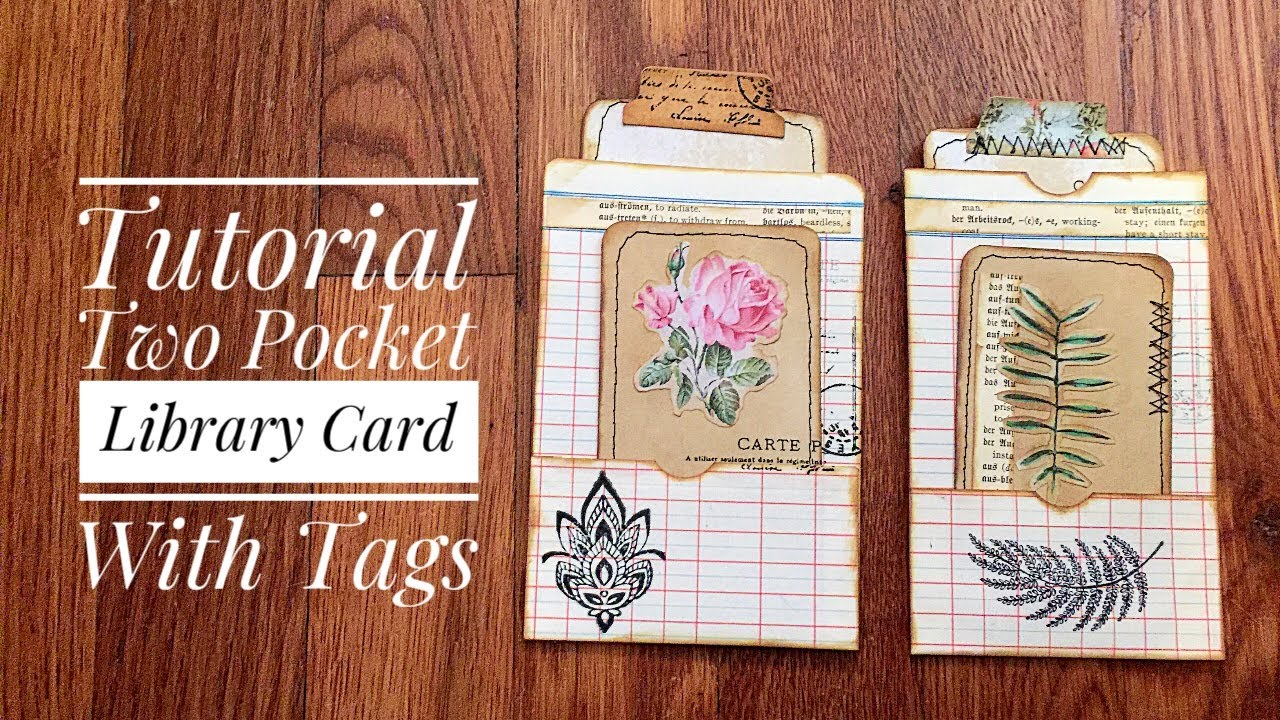 Tutorial - Two Pocket Library Card With Tags. Handmade Journal - YouTube