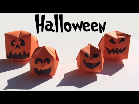 Halloween pompoenen vouwen - FUN: origami Halloween pumpkins crafts