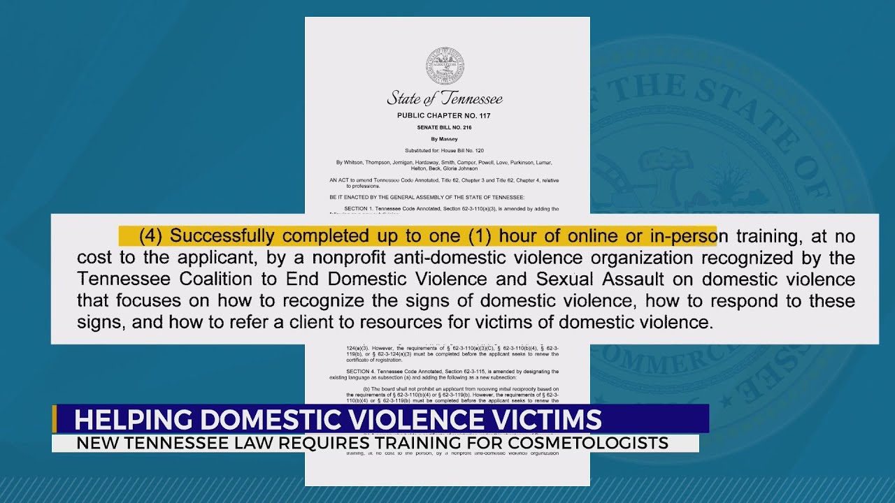 New TN law requires domestic violence training for salon workers YouTube