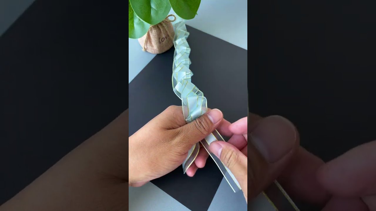 A Ribbon Is Folded And Pulled To Become Beautiful Rose Flower DIY Handmade Kindergarten Handm