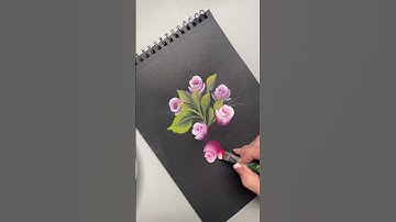 Quick and Easy rosebuds🌷 #onestroke #art #shorts