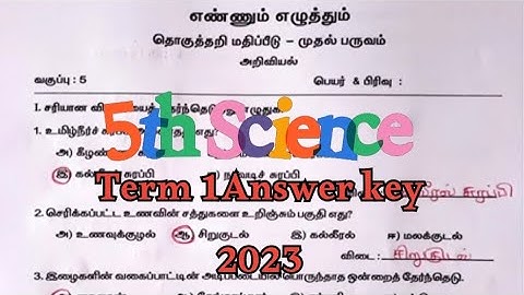 5th Science Term 1 Answer key 2023 | 5th  Science summative assessment answers