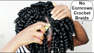NO CORNROWS CROCHET BRAIDS WITH $2 HAIR - IF YOU CAN'T CORNROWS THIS VIDEO IS FOR YOU - HOW TO