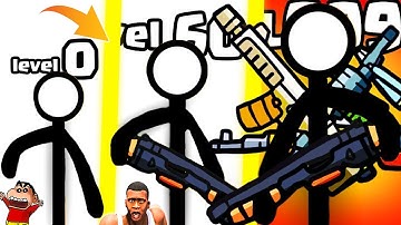 SHINCHAN NOOB vs PRO vs HACKER in Idle Stickman Hero with FRANKLIN & CHOP | DREAM SQUAD