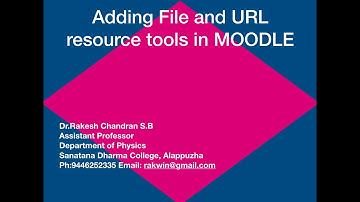 MOODLE Training Part 8 ( English) - Adding File and URL resources  in MOODLE course
