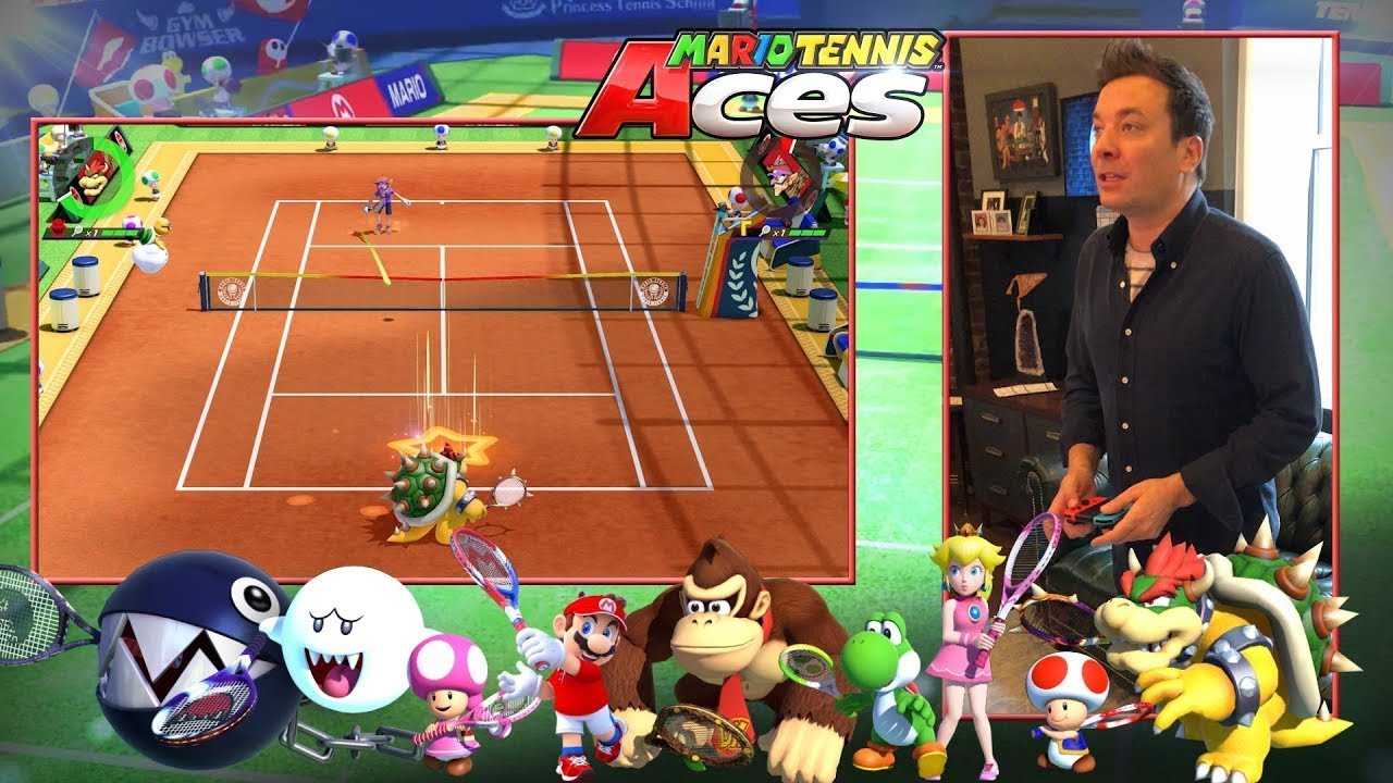 dood gaan afbetalen Realistisch Jimmy Fallon Gets First Hands-On Play of Mario Tennis Aces - YouTube
