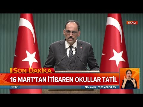 16 Mart'tan itibaren okullar tatil - Atv Haber 12 Mart 2020