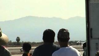 LearJet extreme flyby low pass and landing with smoke