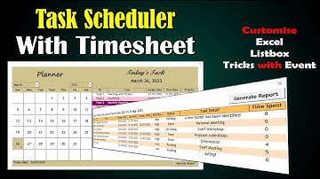 Part-2: Task Scheduler with Timesheet Software in Excel Userform with  Customise Listbox Click Event