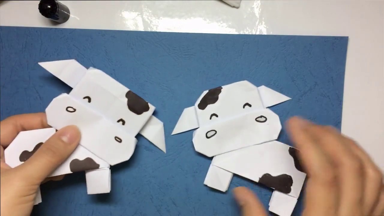 How to make an Easy Origami Cows (Farm Animals) - YouTube