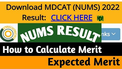 NUMS 2022 Result | Expected Merit