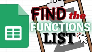 Where to Find the Functions list in Google Sheets (Complete List)