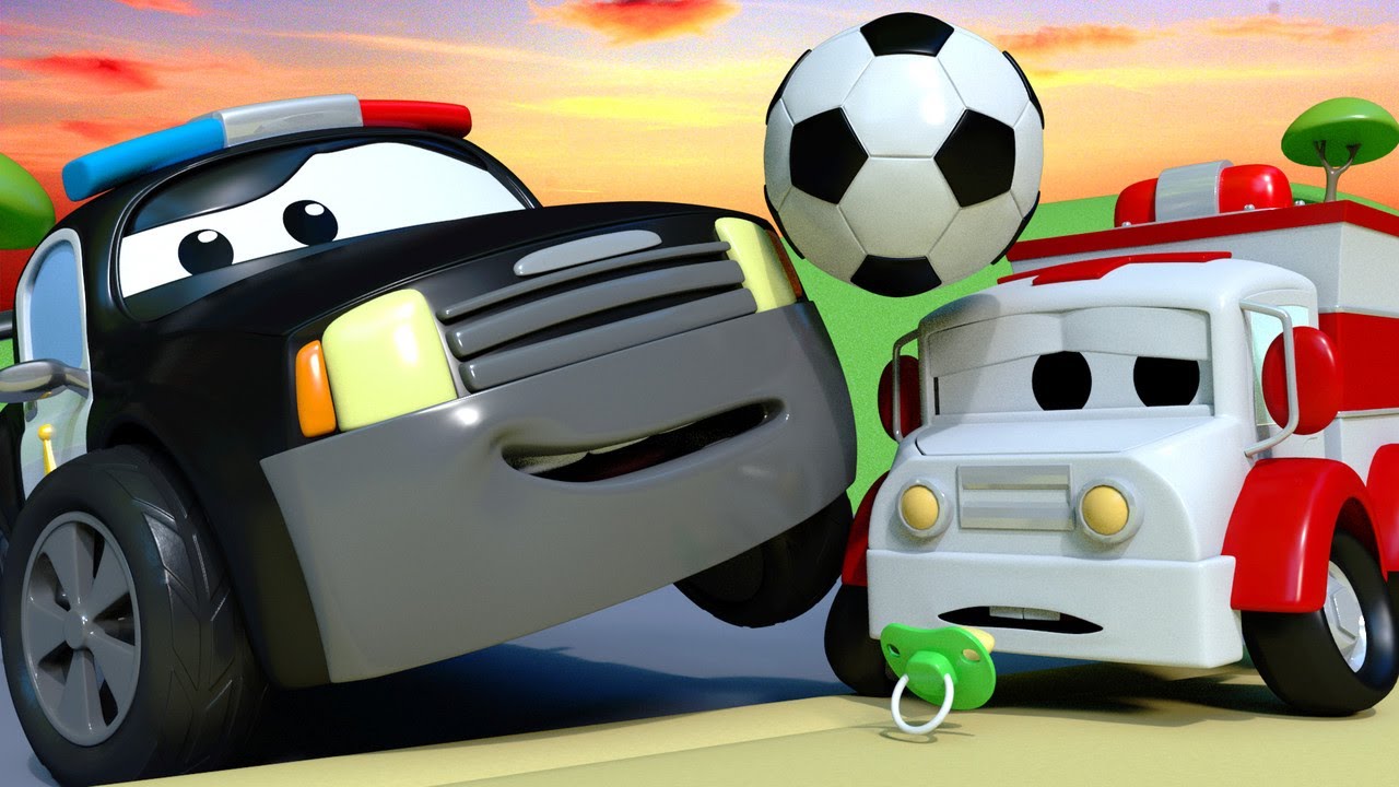 子供向けの警察車のアニメ サッカーボールの謎 子供向けトラックアニメ Police Car For Kids Youtube
