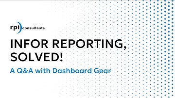 Infor Reporting Q&A With Dashboard Gear