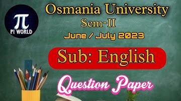 OU Degree Sem-II #English (June/July 2023) Question Paper