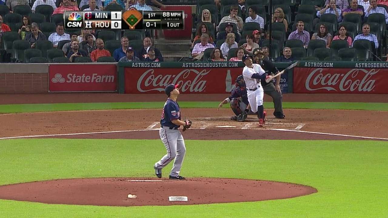 MIN@HOU: Altuve belts a solo home run deep to left - YouTube