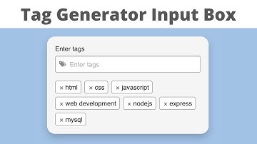 Create Custom Tags Generator Input Box using HTML, CSS & JavaScript