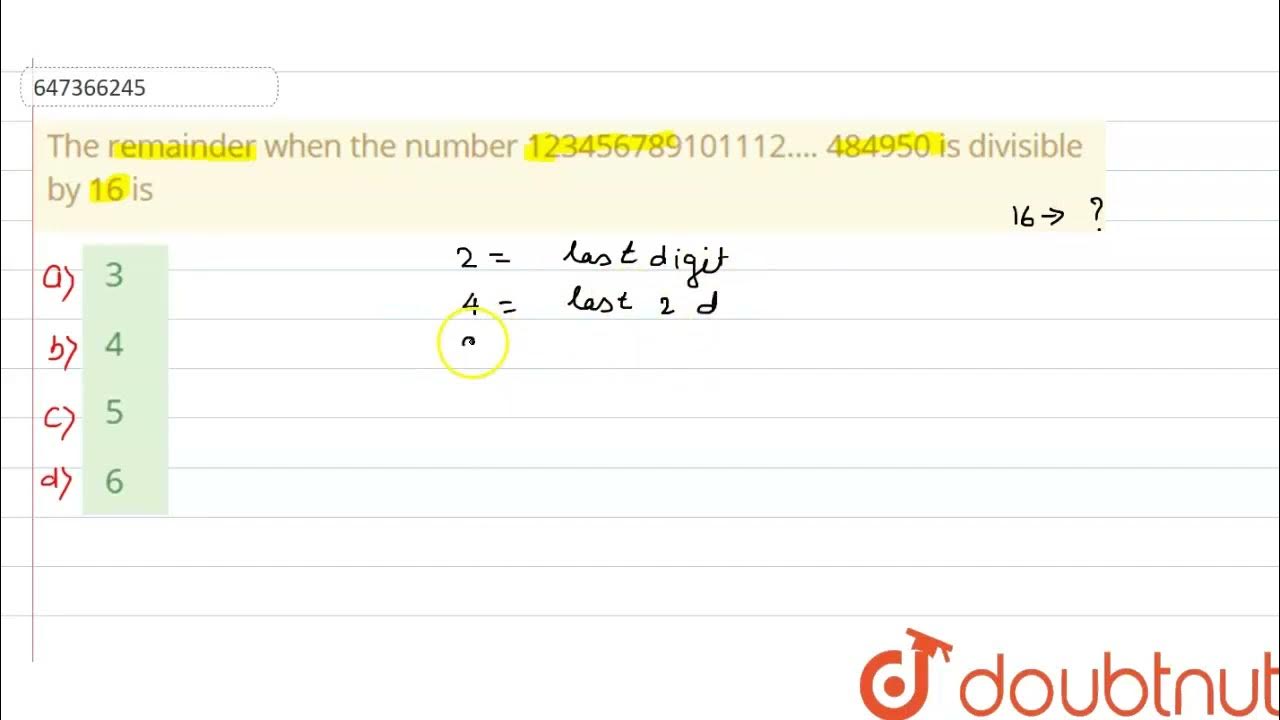 The Remainder When The Number 123456789101112 484950 Is Divisible By the-remainder-when-the-number-123456789101112-484950-is-divisible-by