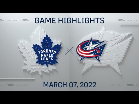 NHL Highlights | Maple Leafs vs. Blue Jackets - Mar 7, 2022