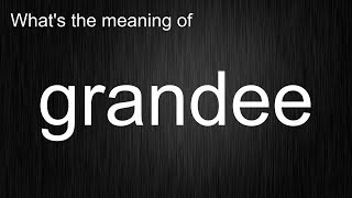 What's the meaning of grandee, How to pronounce grandee