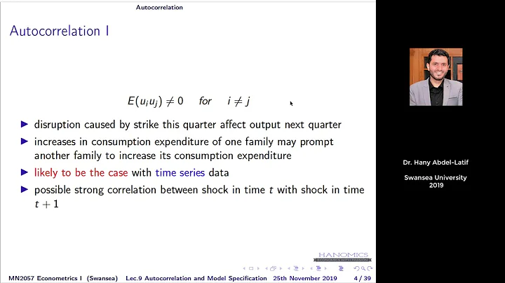 Lecture 9: Autocorrelation and Model Specification