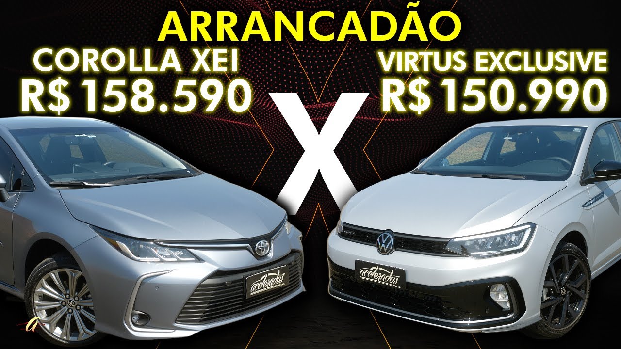 COROLLA 2.0 DE 177 cv x VIRTUS 1.4 TSI DE 150 cv: Qual sedã na faixa dos R$ 150 mil é mais rápido?