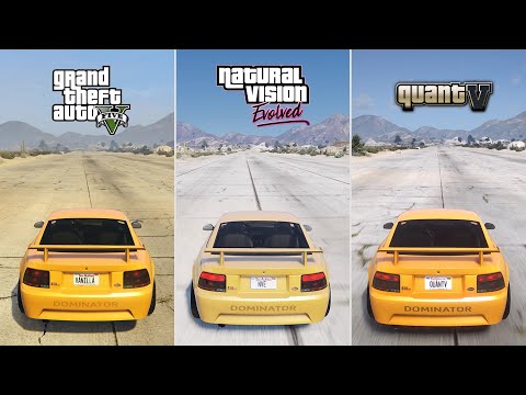 GTA 5 – Vanilla vs. NaturalVision Evolved vs. QuantV 3.0 Graphics Mod Comparison