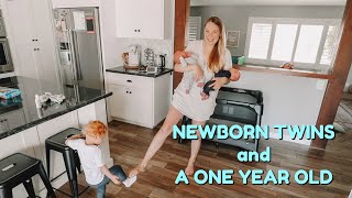 FULL DAY WITH 3 KIDS UNDER 2 YEARS (Newborn Twins + Toddler)