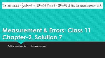 DC Pandey Chapter 2 Solution 7 | Measurement and Errors  | Class 11 Physics | JeeConcept