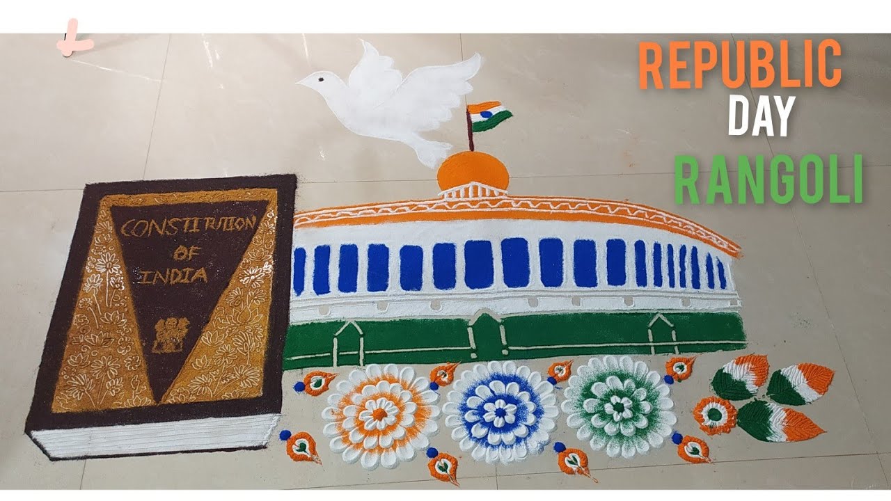 Republic day special Rangoli design 26 january🇮🇳 tricolor rangoli ...