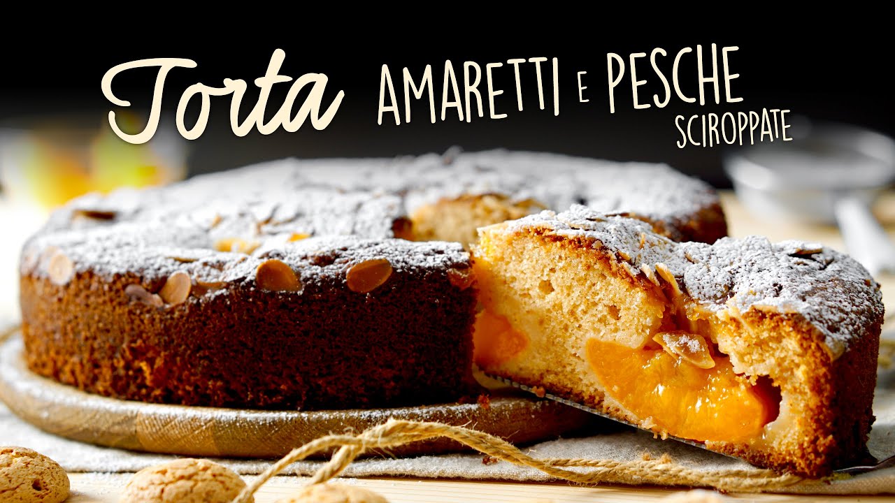 TORTA CON AMARETTI E PESCHE SCIROPPATE - Ricetta Facile - Buon'Idea