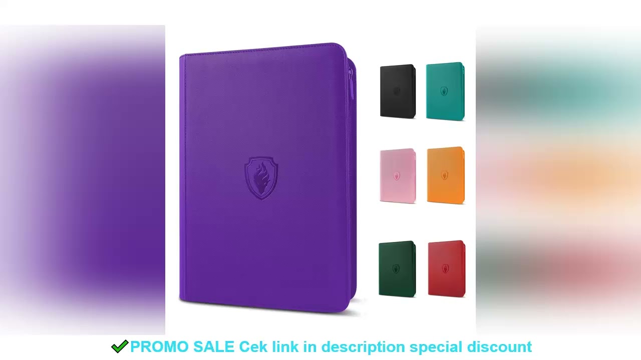 9 Pocket Zipper Card Binder, 360 Trading Card Holder Book, Premium PU Cover Zip Binder for Cards, Du