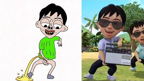 Goyang Upin & Ipin  drawing meme | Upin ipin funny drawing cartoon video