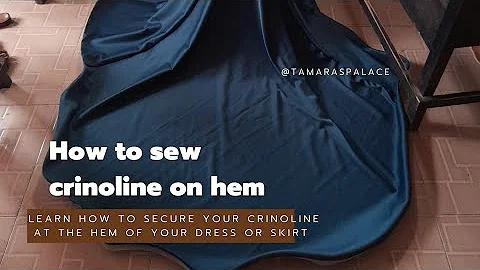 How to sew crinoline on hem of dress, skirt #horsehair #crinolineballdress