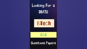 BTech Civil Question Papers Dbatu | Helpinglazy #dbatu #helpinglazy #edu #exam #pyq #students #btech