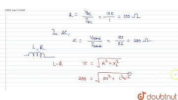 When 100 V dc is applied across a solinoid, a current of 1.0 A flows in it. When 100 V ac is app...