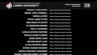 Lamar University August 2020 Virtual Commencement