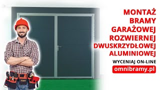 Jak zamontować bramę garażową rozwierną dwuskrzydłową aluminiową z panelem – montaż OMNIbramy.pl