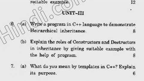 BCA 4th Sem Advance Computer Programming Using C++ Question Paper